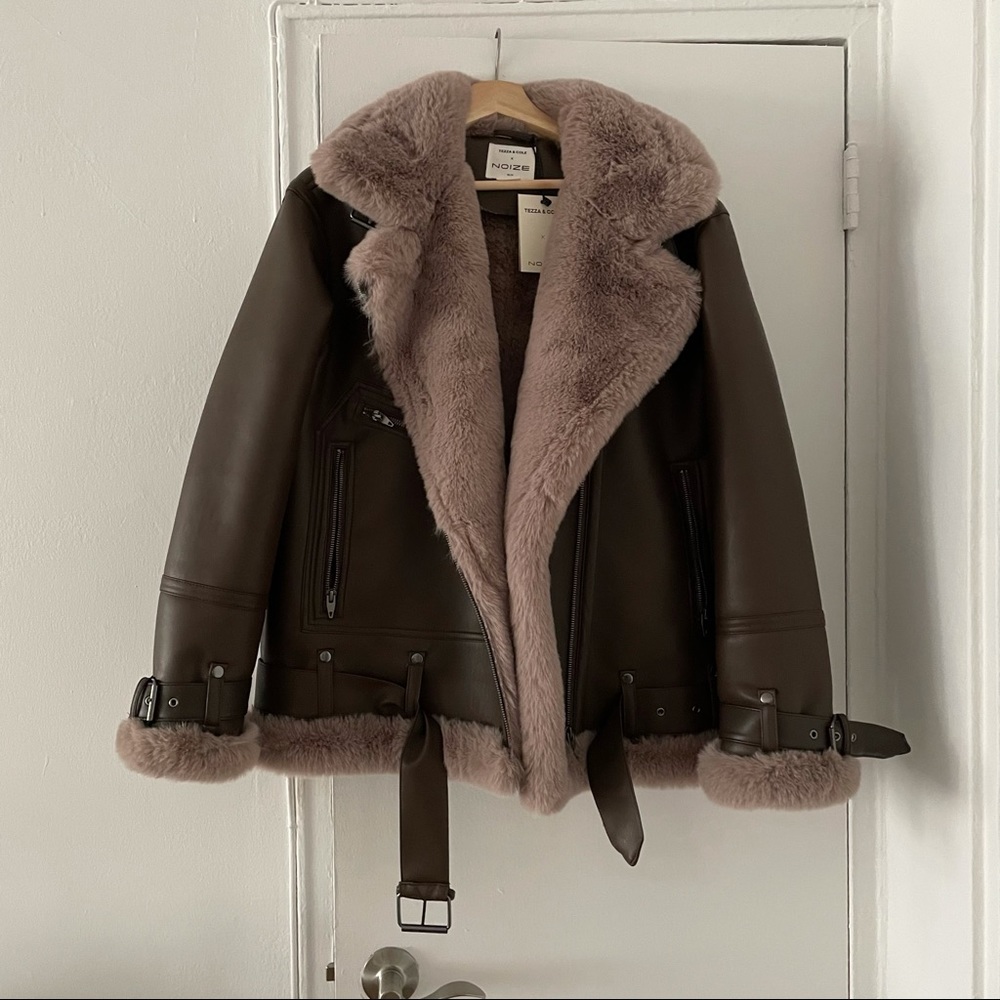 Noize x Tezza moto aviator jacket